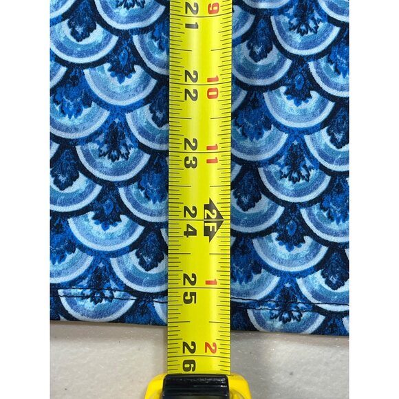 JM Collection Size M Blouse Boho Paradise Blue Print Button-Front Blouse - Picture 6 of 10